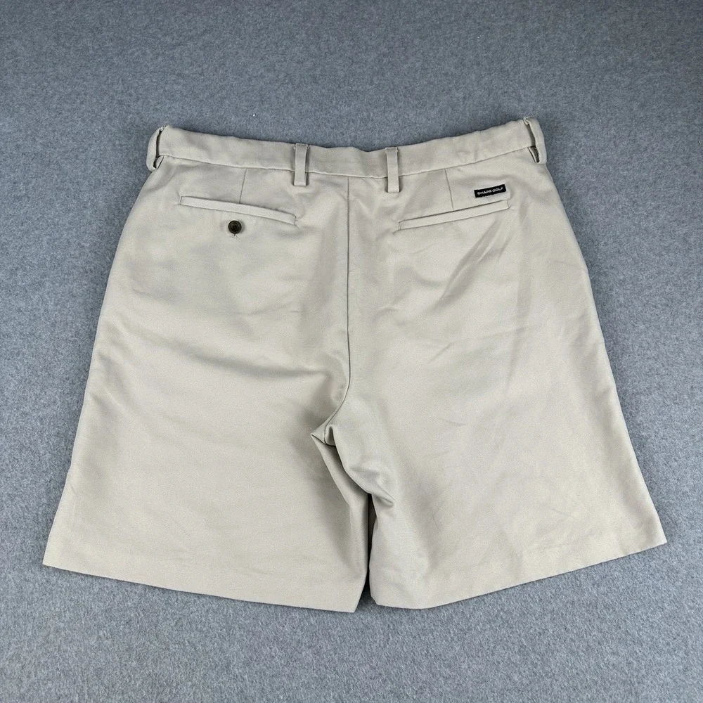 Chaps Golf 78 Khaki Performance Shorts Mens 36 Flat Front Polyester 9